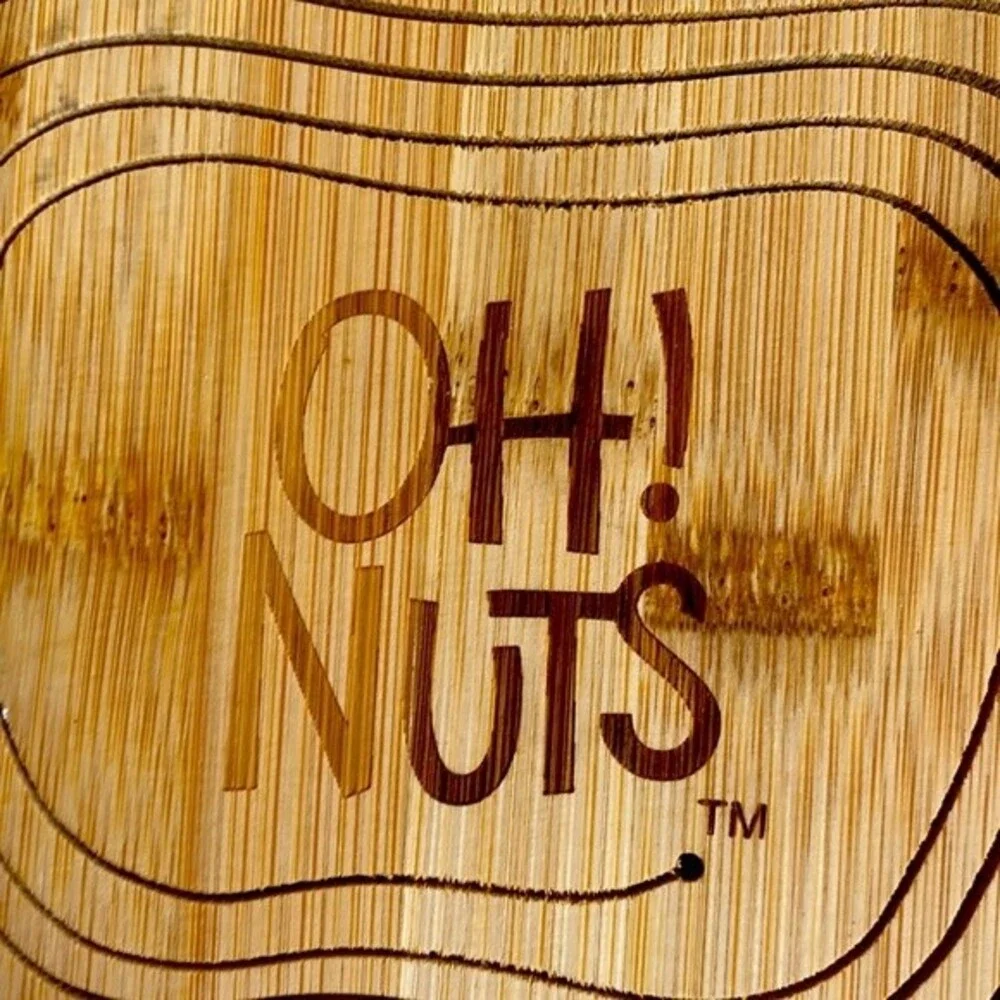 Oh Nuts Apple Bamboo shaped collapsible wooden fruit basket 12x10 new